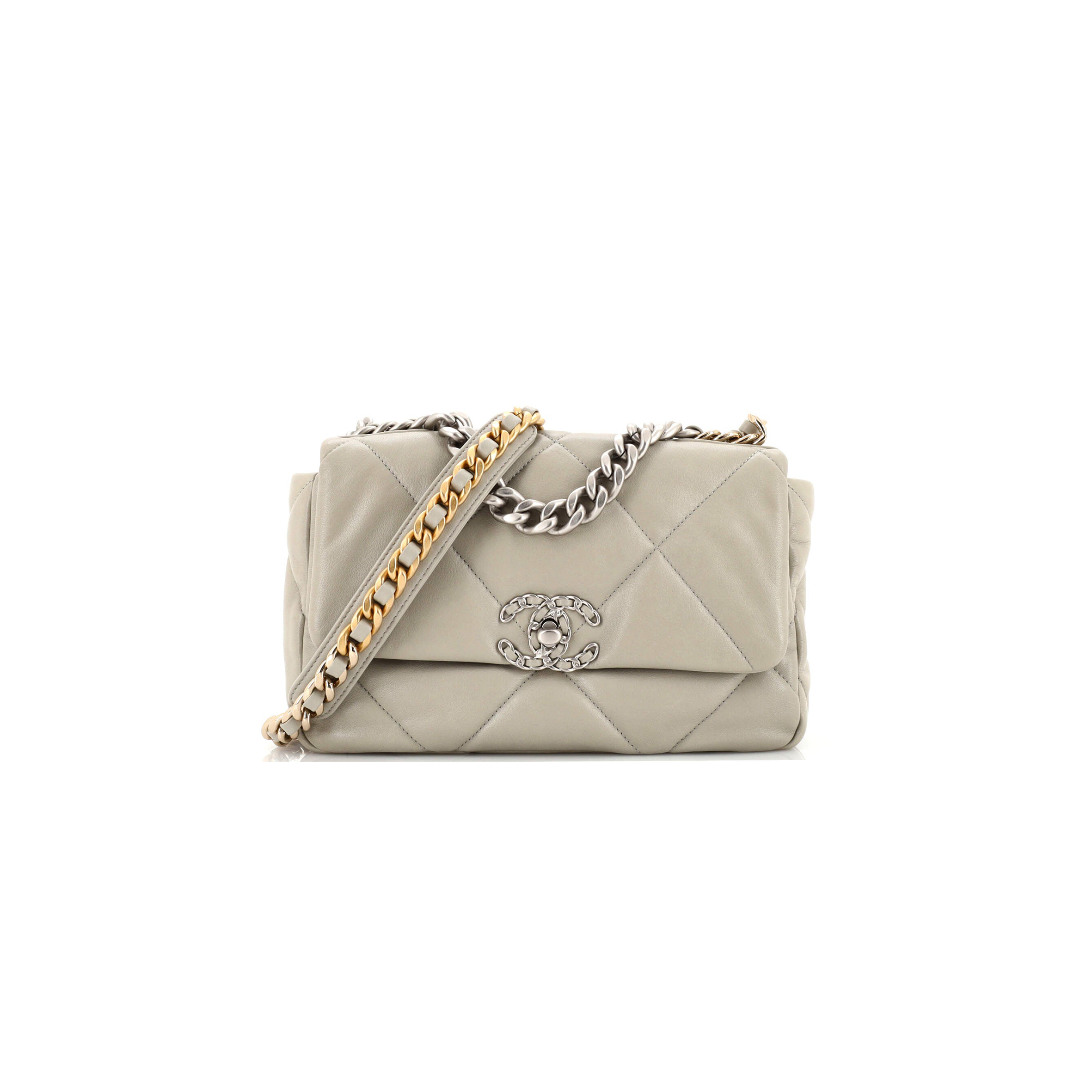 CHANEL 19 FLAP BAG QUILTED LEATHER AS1160 (26*16*9cm)